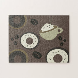 Quebra-cabeça Donuts de Grãos de Café Doce Barista