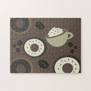 Quebra-cabeça Donuts de Grãos de Café Doce Barista