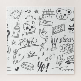 Quebra-cabeça Doodles de grafite: Punk Music Scribble
