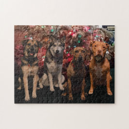 Quebra-cabeça dos filhotes de cachorro do Feliz