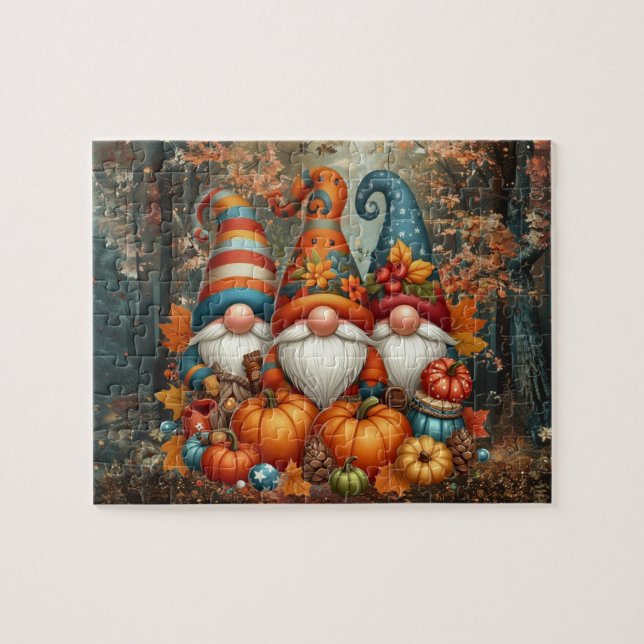 Quebra-cabeça dos Gnomos de Ação de Graças (Horizontal)