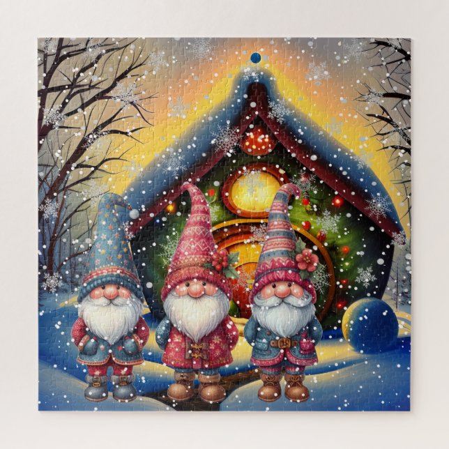Quebra-cabeça dos Gnomos de Natal (Vertical)