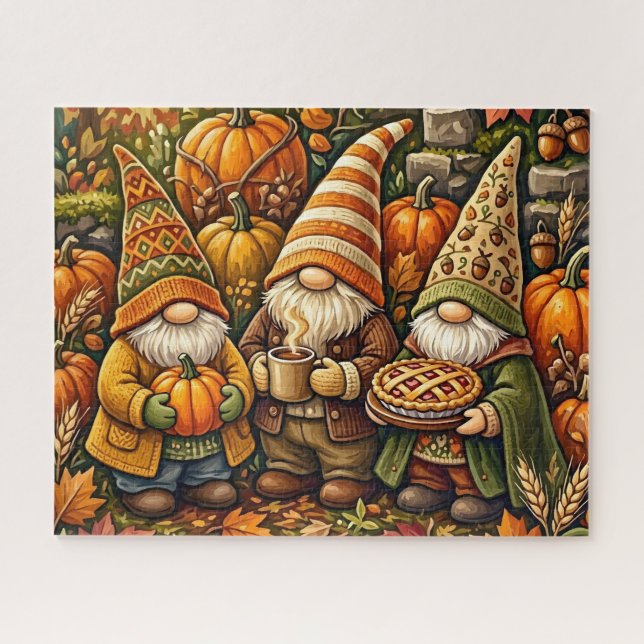 Quebra-cabeça dos Gnomos de Outono (Horizontal)