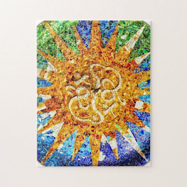 Quebra-cabeça dos mosaicos de Guell do parque (Vertical)