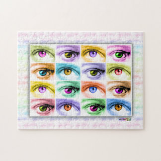 Quebra-cabeça dos olhos do pop art