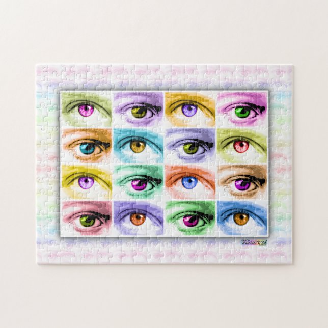 Quebra-cabeça dos olhos do pop art (Horizontal)