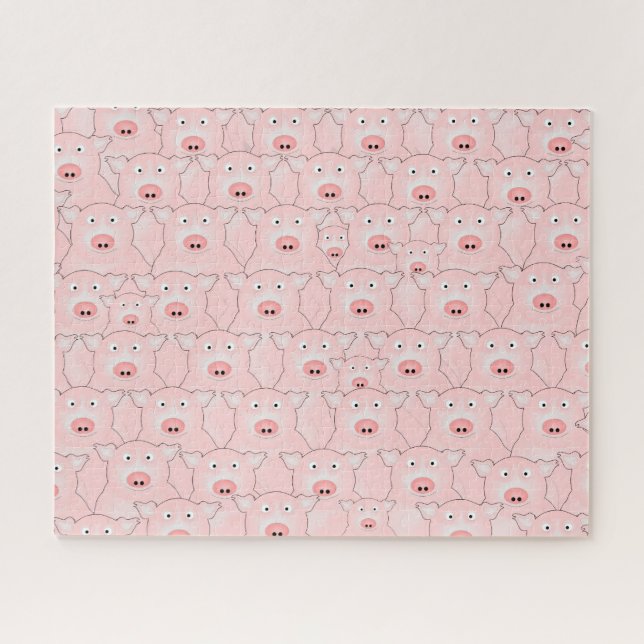 Quebra-cabeça dos Porcos Rosa (Horizontal)
