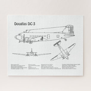 Quebra-cabeça Douglas DC-3 - Planos de desenho de avião em Bluep