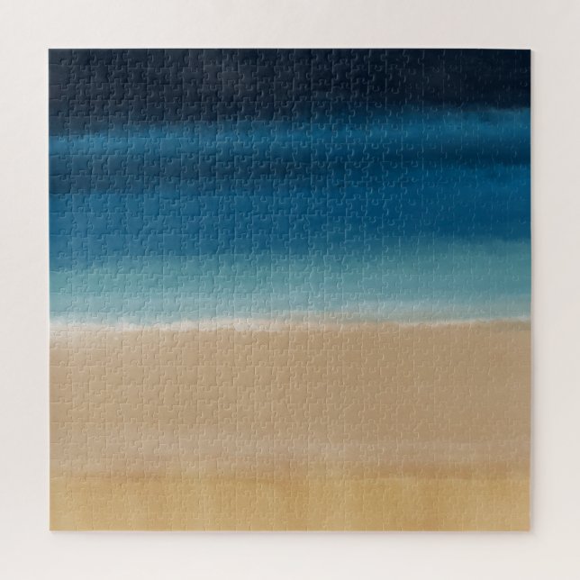 Quebra-cabeça Dourada pintura com Abstrato de Aquarela Azul Mode (Vertical)