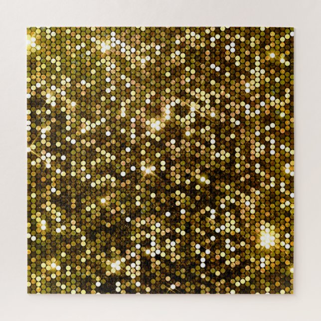 Quebra-cabeça Dourado brilho: fundo brilhante. (Vertical)