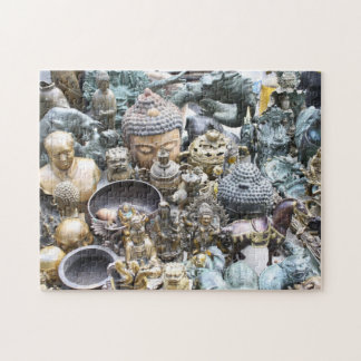 Quebra-cabeça dourado da foto de Buddahs