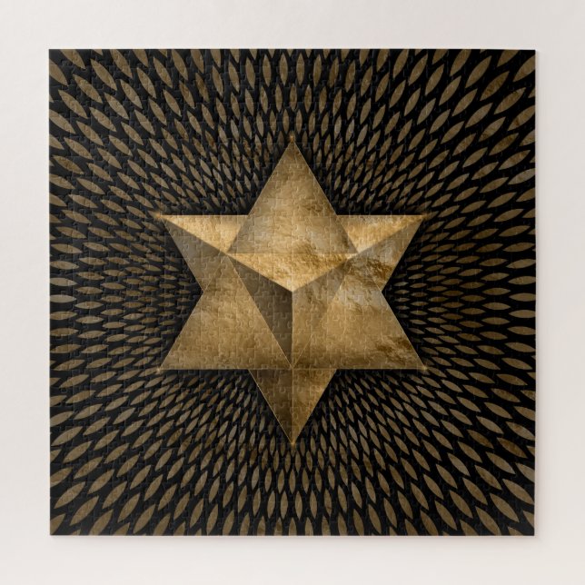 Quebra-cabeça Dourado Merkabah (Vertical)