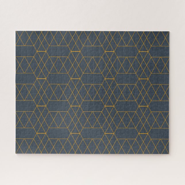 Quebra-cabeça Dourado, simples, moderno, legal, linhas de tendên (Horizontal)