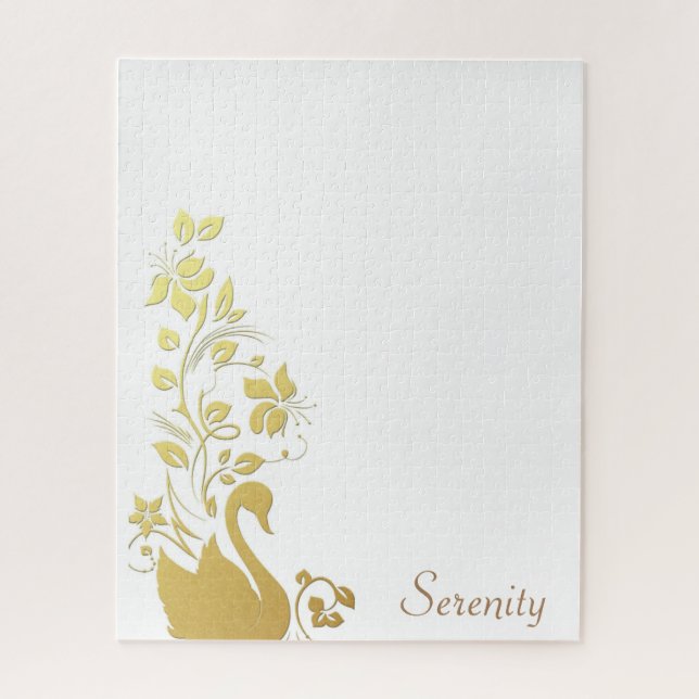 Quebra-cabeça Dourado Swan Floral (Vertical)