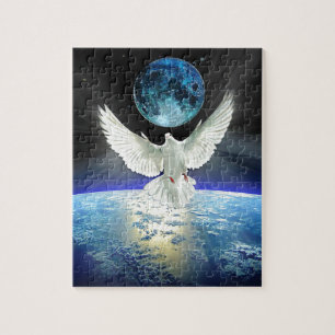 Quebra-cabeça Dove of Peace over Earth from Space