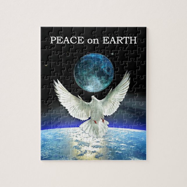 Quebra-cabeça Dove of Peace over Planet Earth (Vertical)