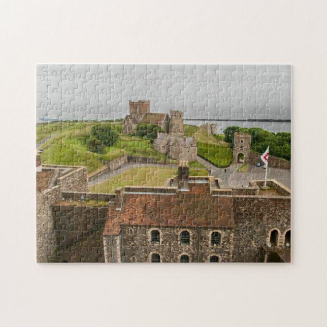 Quebra-cabeça Dover Castle View Kent England Picture Jigsen (Horizontal)