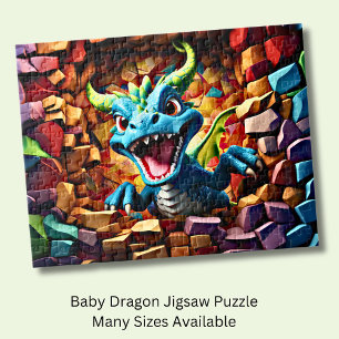 Quebra-cabeça Dragão Azul Aqua, Bebê, Passando