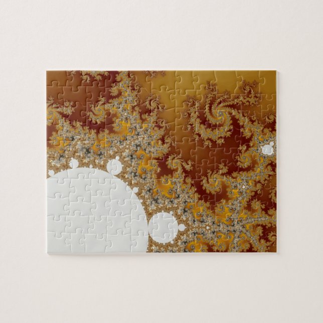 Quebra-cabeça Dragão Branco - Arte Fractal (Horizontal)