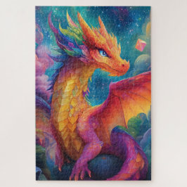 Quebra-cabeça Dragão brilhante de cor neonatal
