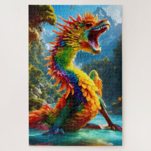 Quebra-cabeça Dragão Colorido