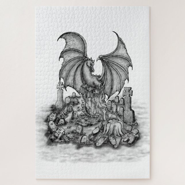 Quebra-cabeça Dragão com Zombie (Vertical)
