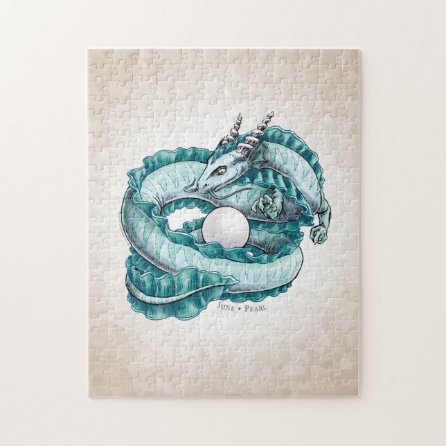 Quebra-cabeça Dragão de Birthstone de junho: Pérola (Vertical)