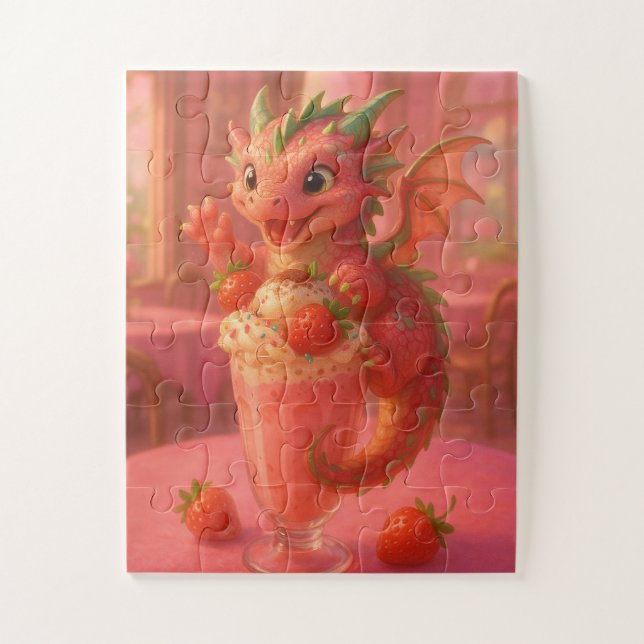 Quebra-cabeça Dragão de milkshake de morango (Vertical)