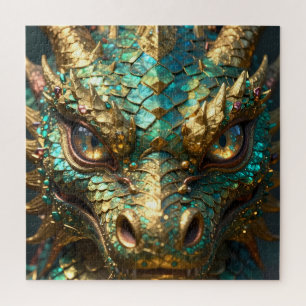 Quebra-cabeça Dragão de Turquesa e Ouro