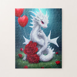 Quebra-cabeça Dragão do Amor do Namorados Branco