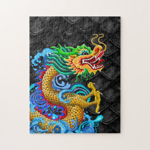 Quebra-cabeça Dragão Dourado e Verde