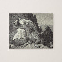 Dragão e donzela do animal de estimação