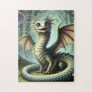 Quebra-cabeça Dragão Jabberwocky Fofo Arte de Criatura de Fantas