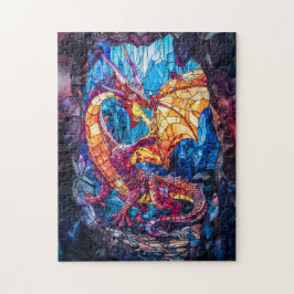 Quebra-cabeça Dragão que Respira o Fogo em Caverna