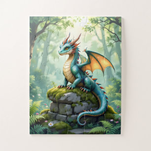 Quebra-cabeça Dragão Whimsical na Pedra Antiga