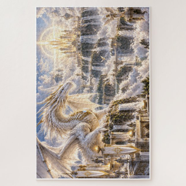 Quebra-cabeça Dragon Blanc Divin – Royaume Céleste (Vertical)