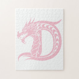 Quebra-cabeça Dragon Styled Letter D, Dragon Alphabet, Monogram