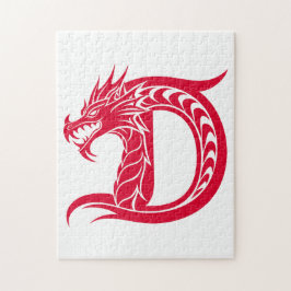 Quebra-cabeça Dragon Styled Letter D, Dragon Alphabet, Monogram