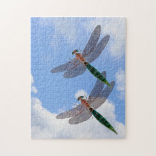 Quebra-cabeça Dragonflies Céu Azul E Nuvens Brancas