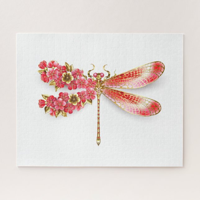 Quebra-cabeça Dragonfly com joalheria sakura (Horizontal)