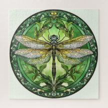 Dragonfly de ornamentado com Quadro Floral Verde