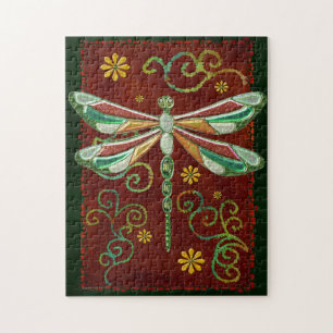 Quebra-cabeça Dragonfly Elegant Jeweled 2 Folk Art