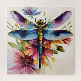 Quebra-cabeça Dragonfly Floral Multicolor Art