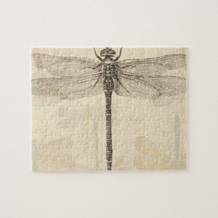Quebra-cabeça Dragonfly Vintage Desenho Clássico Antiquado