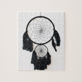 Quebra-cabeça Dreamcatcher Negra com Penas