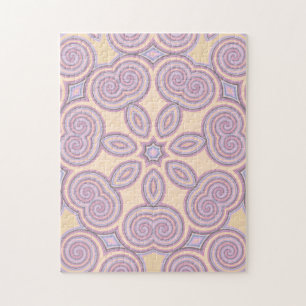 Quebra-cabeça Dreamy Swirls - Padrão Psicodélico Pastel