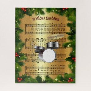 Quebra-cabeça Drum Set ~ "Queremos Um Feliz Natal" ~