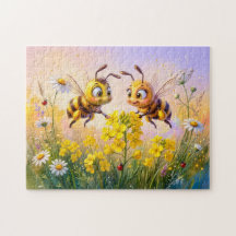 Duas abelhas polinizando canola em ilustração de h
