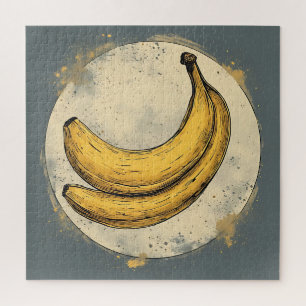 Quebra-cabeça Duas Bananas na Lua à Noite