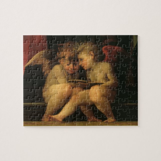Quebra-cabeça Duas Cherubs Lendo por Rosso Fiorentino, Angels (Horizontal)